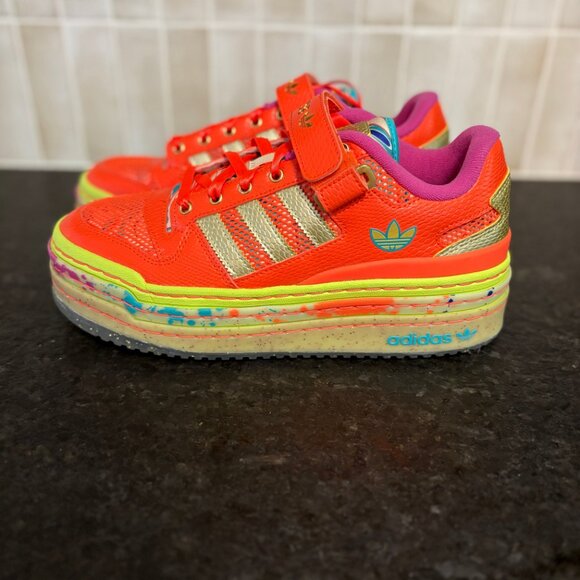 ADIDAS TRIPLE PLATFORM LO Carnival , SIZE 10 WOMEN'S, ORANGE - Picture 1 of 8